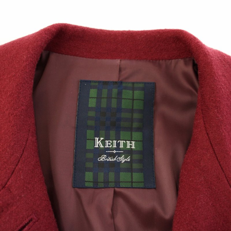 キース KEITH British Style ステンカラーコート ショート アウター 40 ボルドー 78201-1-34011E /TK レディース