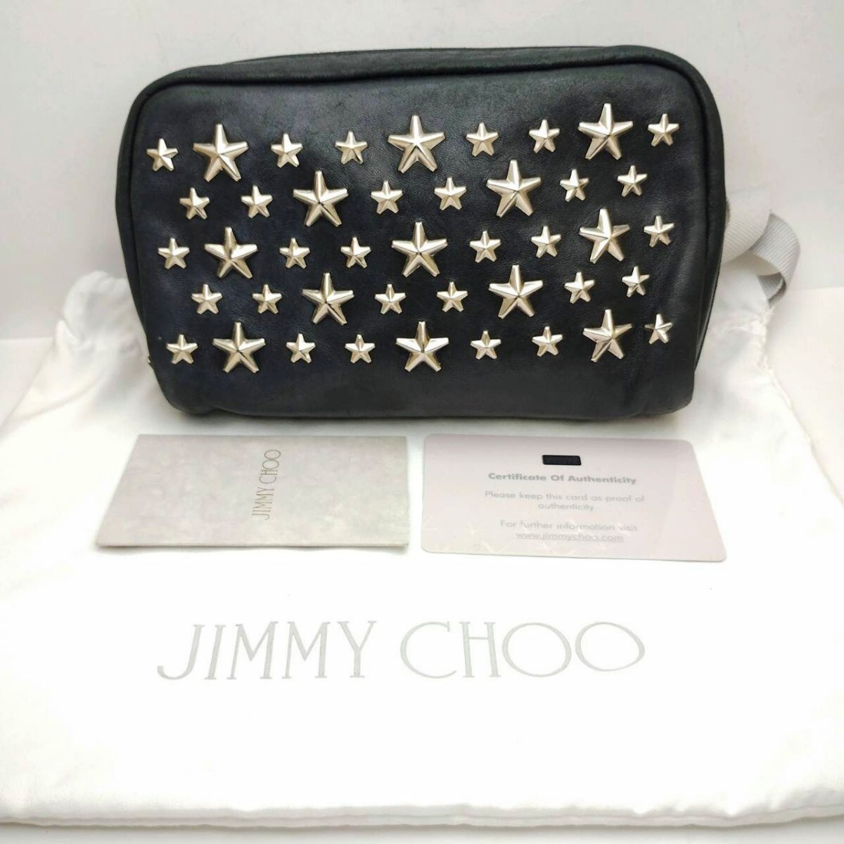 ジミーチュウ　小物入れ　JIMMY CHOO　ポーチ　化粧入れ　袋付き　メモB2