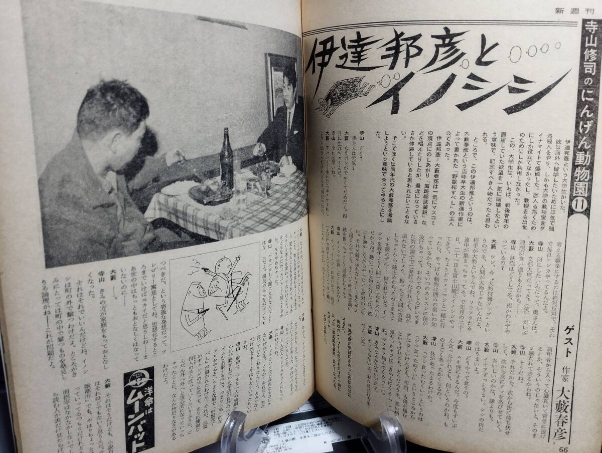 新週刊 2巻9号　対談・寺山修司×大藪春彦　松本清張・黒いムードを売る男　現代の主役・小月冴子　池田首相を泣かせた官僚閥　菊田一夫_画像6