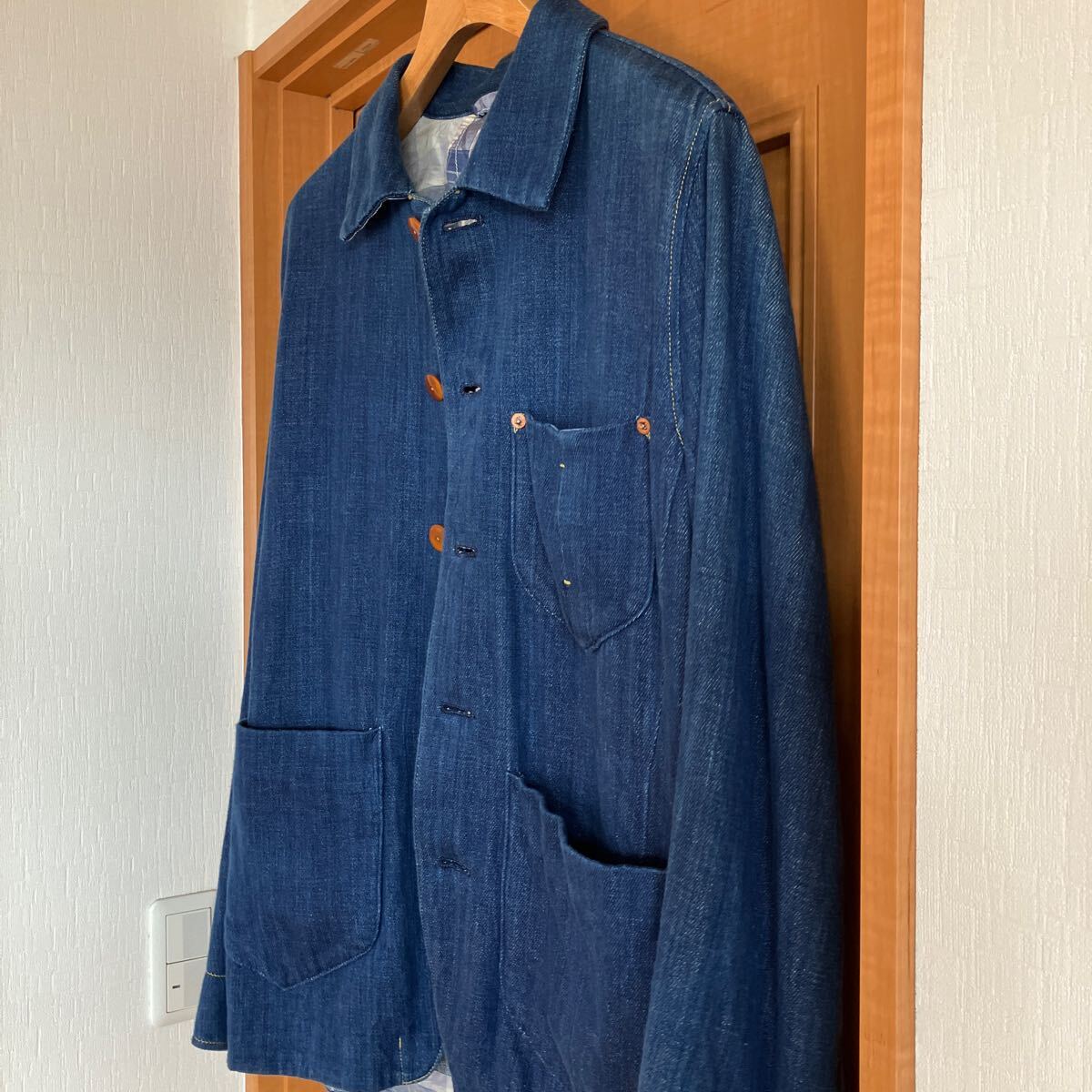 SOULIVE JAPAN BLUE JEANS Denim комбинезон BLX-6-004 размер 4 saw Live Japan голубой индиго ткань магазин персик Taro джинсы хлопок 100% шелк другой ткань 