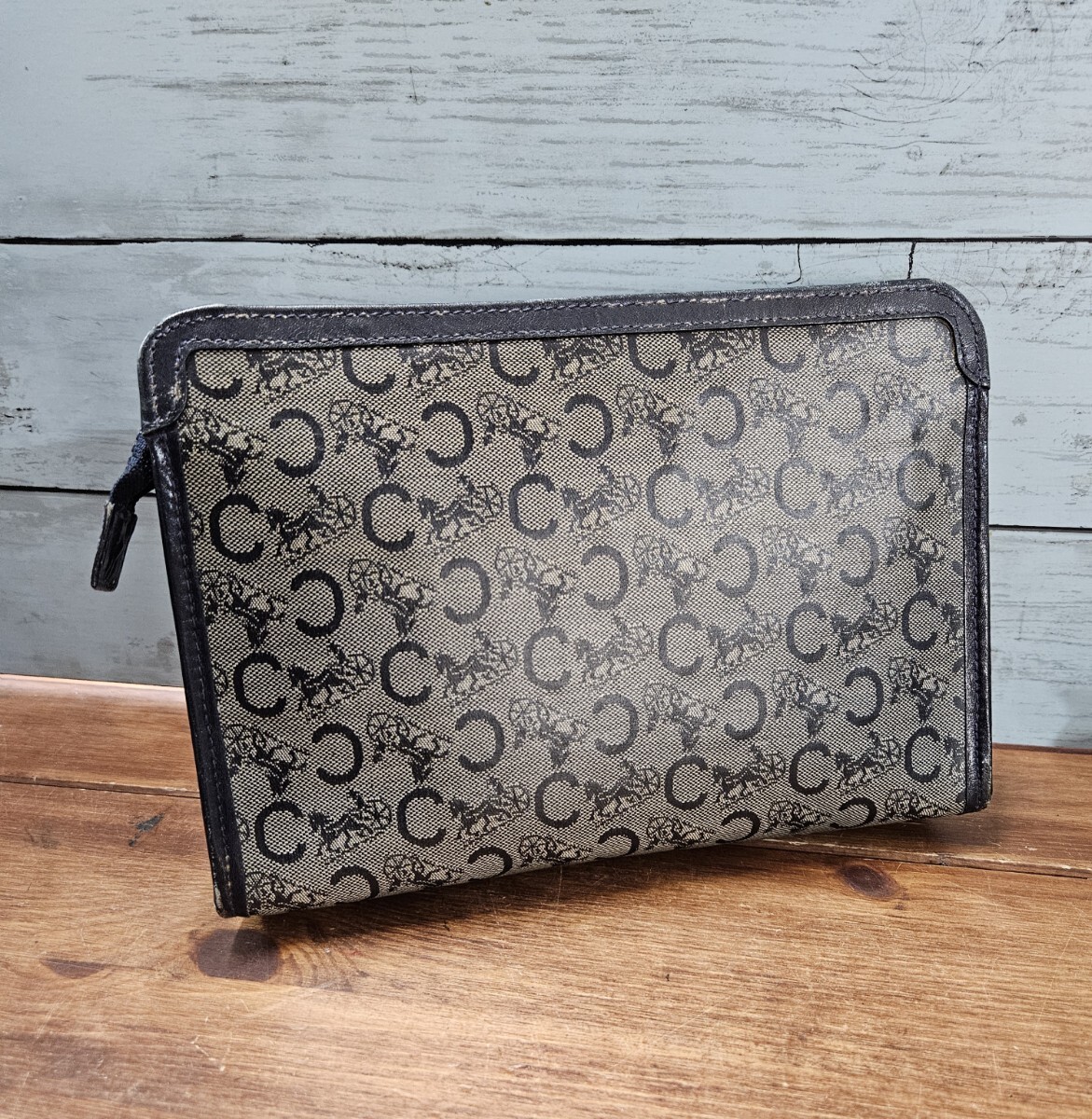  Vintage CELINE Old Celine сцепление ручная сумочка Logo рисунок лошадь машина 