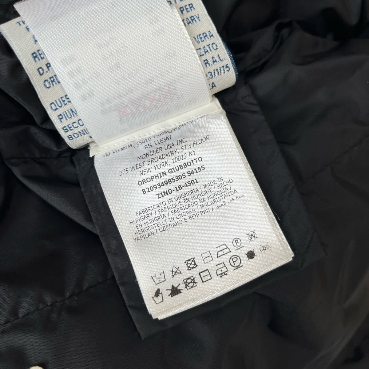 【高級】MONCLER ダウンコート OROPHIN ブラック 0 Aライン_画像8