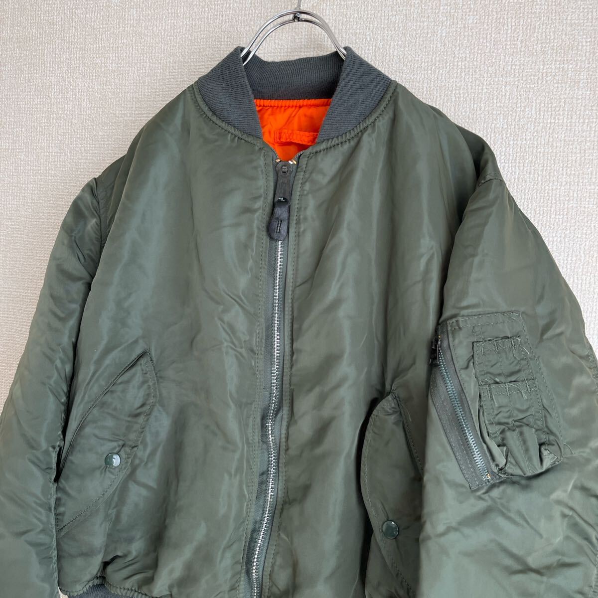 【極美品】80's ALPHA INDUSTRIES フライトジャケット L USA製 80s アルファインダストリーズ MA-1 フライトジャケット L