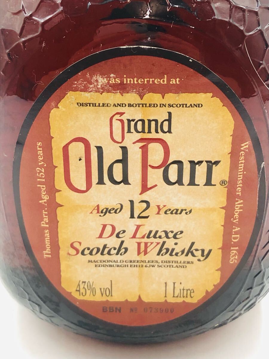 未開栓保管品 グランド オールドパー デラックス 12年 1000ml 43