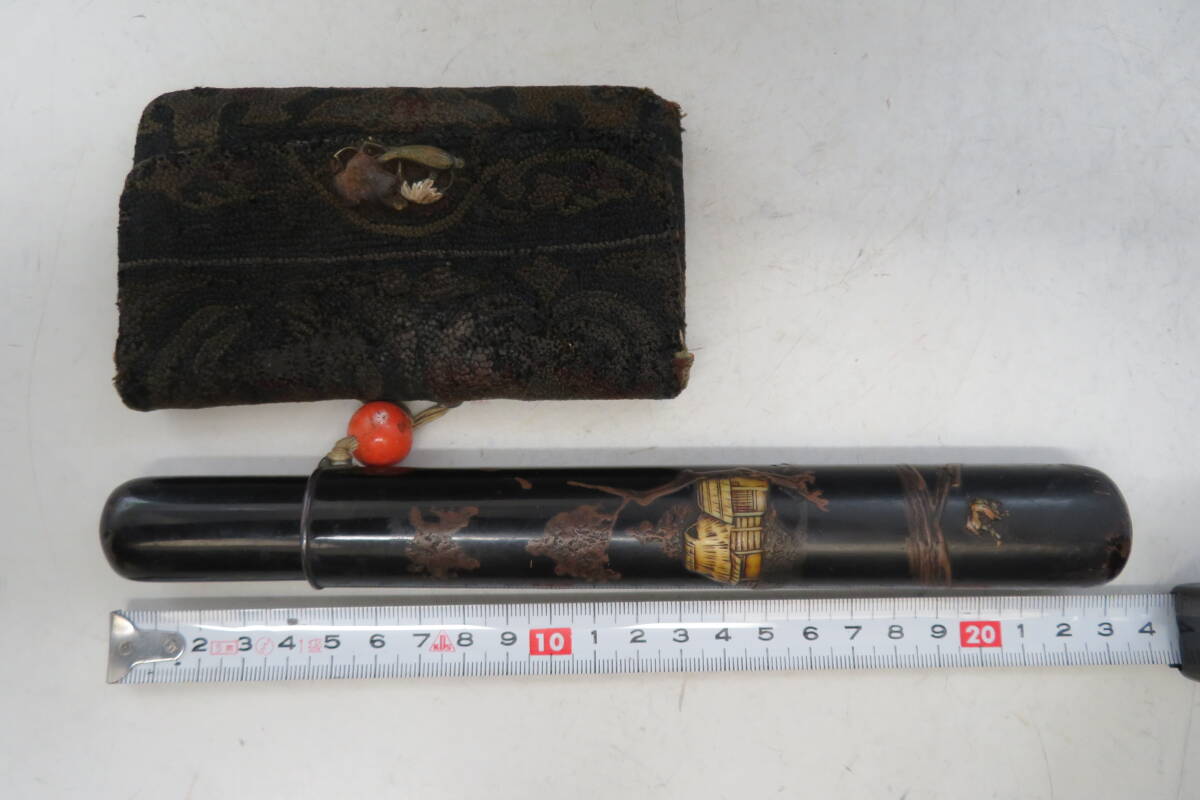 超希少☆時代物】煙管 キセル 煙管入れ 銀 煙草入れ 骨 漆 彫刻 超希少☆時代物】煙管 キセル 煙管入れ 銀 煙草入れ 骨 漆 彫刻