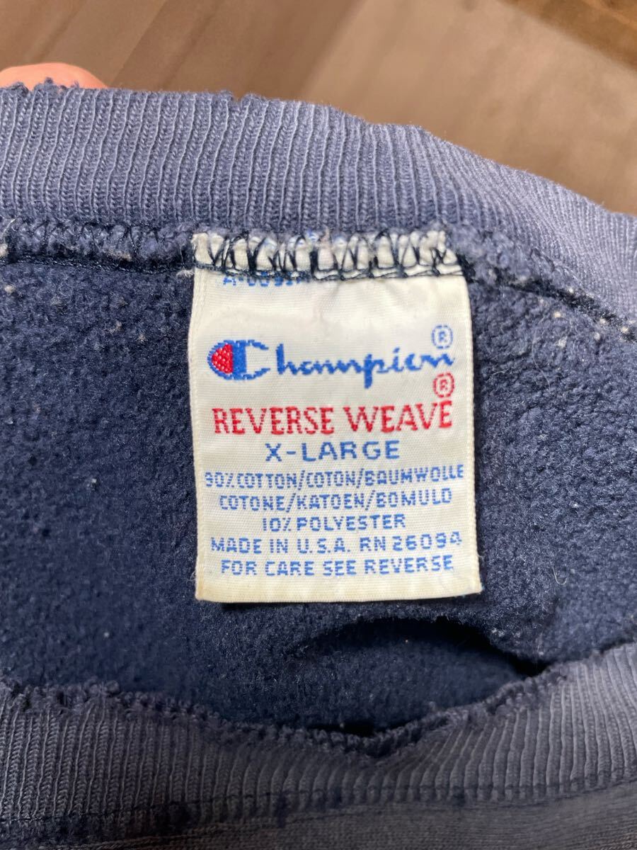 売り切り Champion REVERSE WEAVE XL 90s USA 紺 刺繍タグ 売り切り Champion REVERSE WEAVE XL 90s USA 紺 刺繍タグ