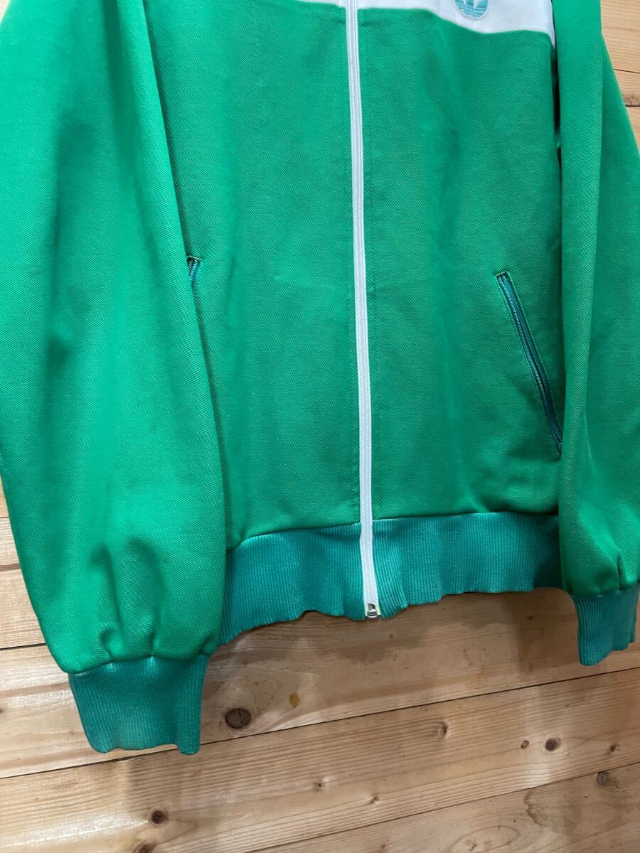 70s adidas トラックジャケット ジャージ 緑×白 ヴィンテージ 70s adidas トラックジャケット ジャージ 緑×白 ヴィンテージ