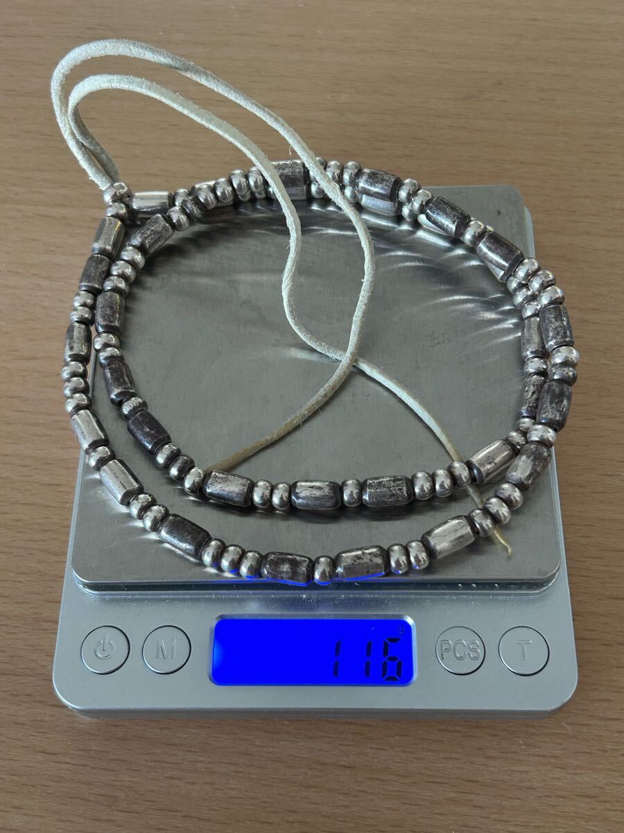 激レア】シルバーパイプビーズ一連L シルバー無垢ビーズ 60 5 激レア】シルバーパイプビーズ一連L シルバー無垢ビーズ 60 5