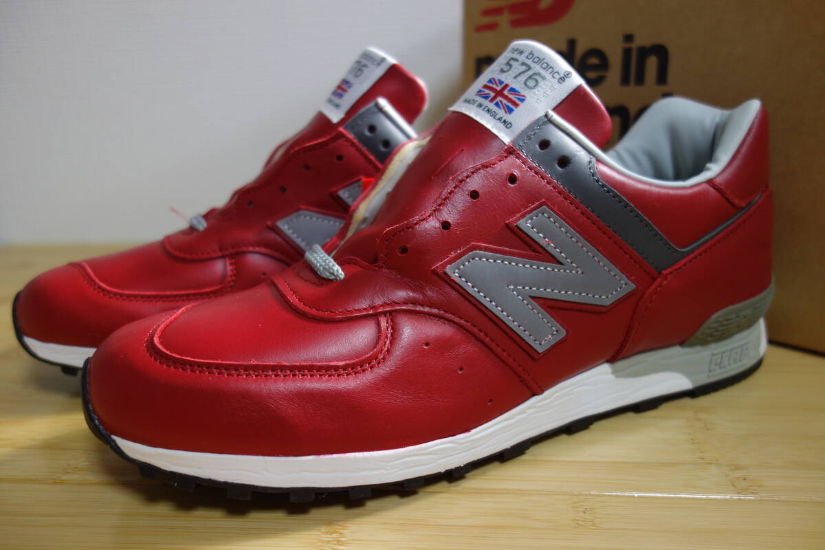 未使用 New Balance M576 RED 27.5cm UK ENGLAND 赤 レザー 990 991 992 993 996 997 998 1300 1400 1500 CKK CBB CNN NNV USA 廃番 完売