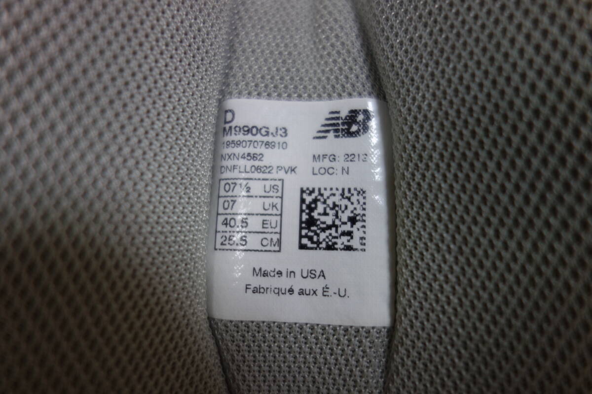  обычная цена 3.2 десять тысяч иен не использовался New Balance M990 GJ3 25.5cm USA 576 991 992 993 995 996 997 998 1300 1400 1500 UK NV GY v1 v2 v3 v4 v5 v6