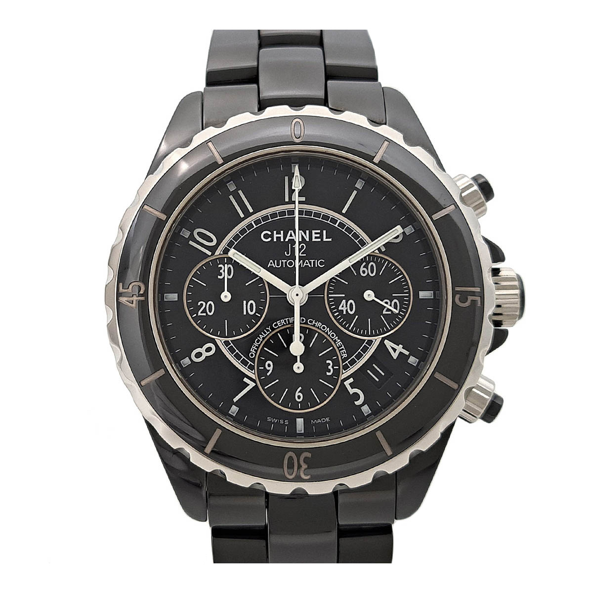 シャネル J12 クロノグラフ 41mm H0940 自動巻き ブラックセラミック メンズ CHANEL 中古 【時計】