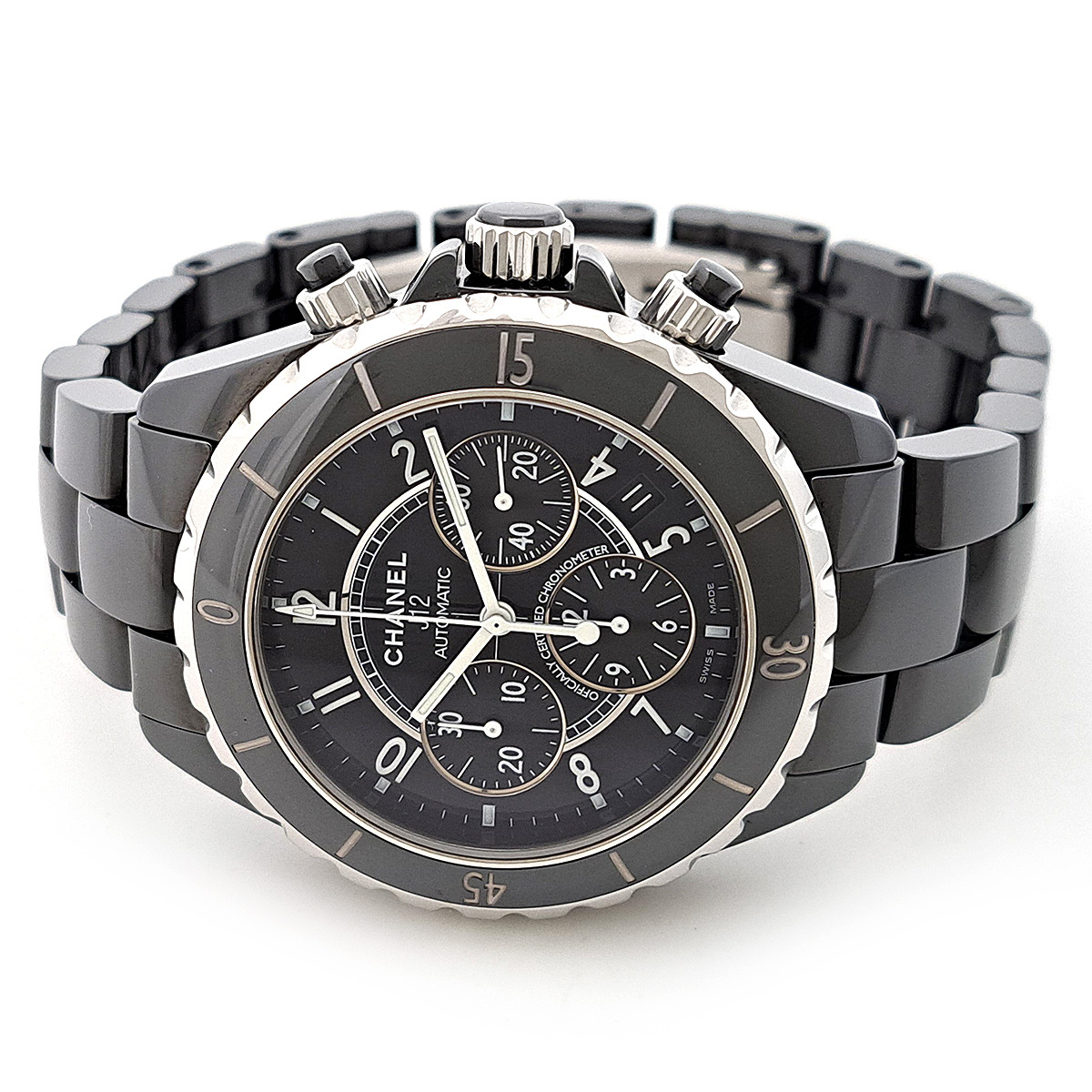 シャネル J12 クロノグラフ 41mm H0940 自動巻き ブラックセラミック メンズ CHANEL 中古 【時計】