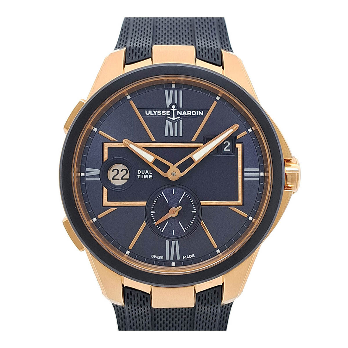 ユリスナルダン ブラストデュアルタイム デイト 242-20/43 自動巻き ローズゴールド メンズ Ulysse Nardin 中古 【時計】