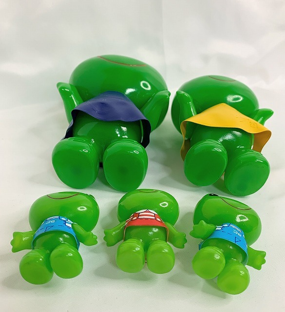 美品!コルゲンコーワ ケロちゃん カエル ソフビ 5体セット コロ 美品!コルゲンコーワ ケロちゃん カエル ソフビ 5体セット コロ