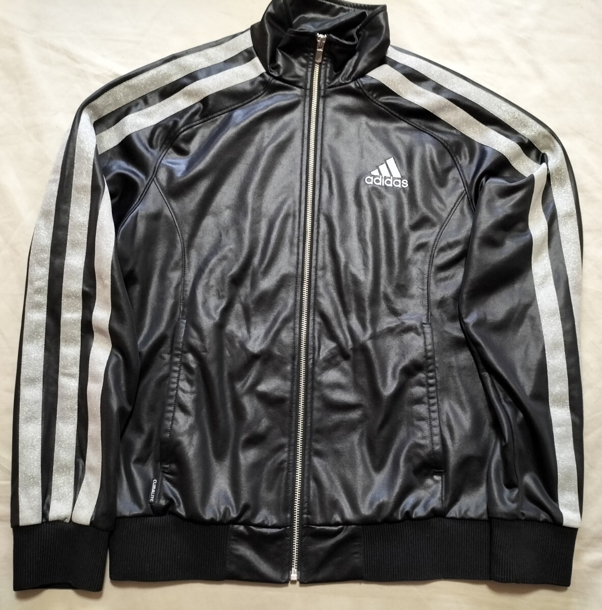 美品】adidas アディダス コーティングスリーライン ジャージ 美品】adidas アディダス コーティングスリーライン ジャージ