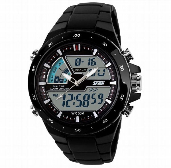 ■ 新品 ■ 50m防水 SKMEI デザイン 腕時計 ブラック 黒 デジアナ21