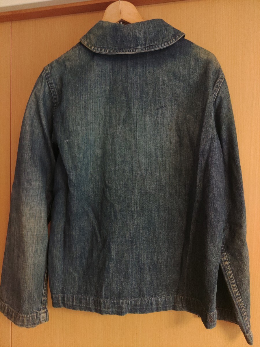 40s US NAVY USN vintage ビンテージ ショールカラー デニムジャケット オリジナル チェンジボタン　ヘチマ　前期 ステンシル