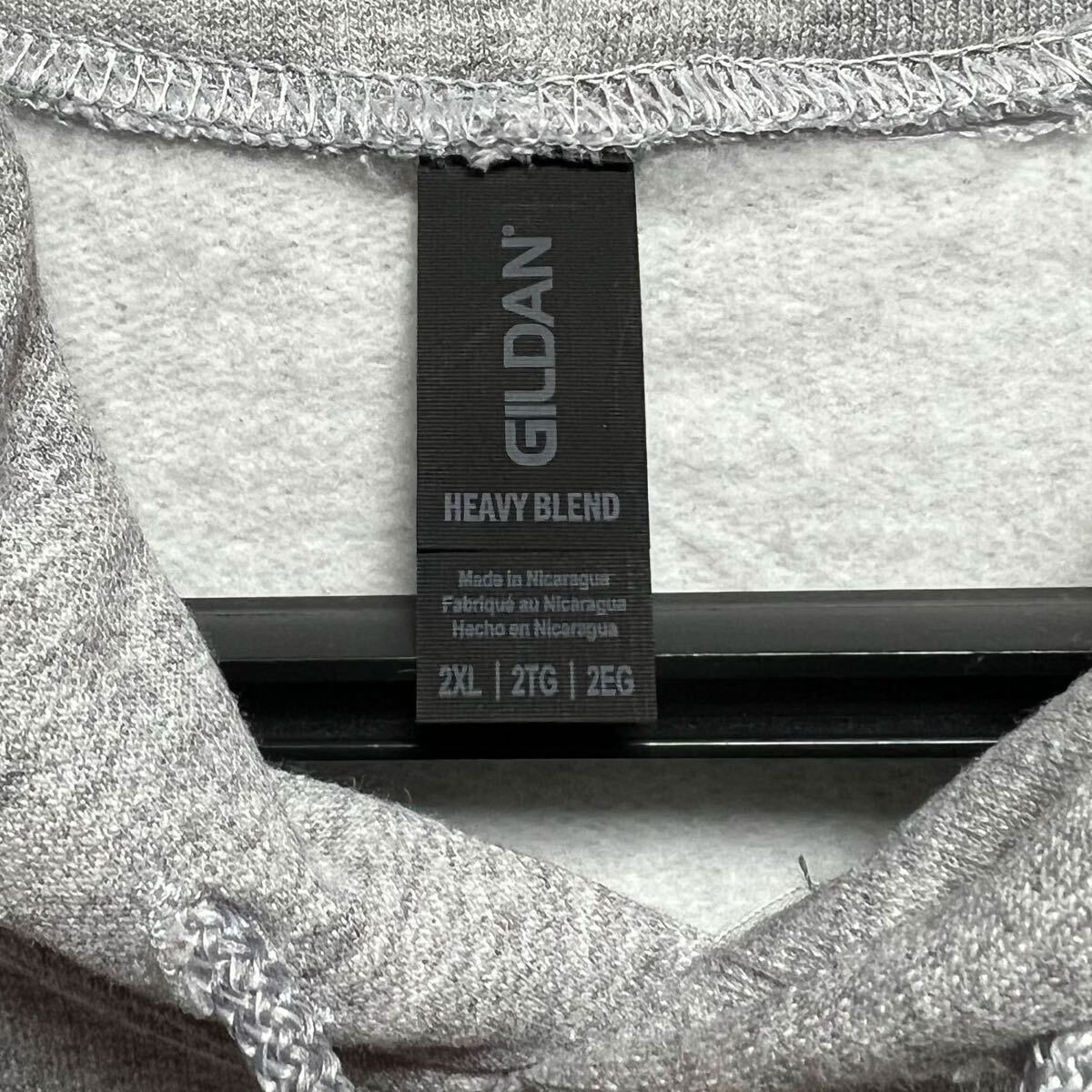 GILDAN スポーツグレー 2XL 灰色 プルオーバー 8.0oz スウェット パーカー カブリパーカー フーディー ギルダン 無地 長袖 裏起毛 フード★_画像2