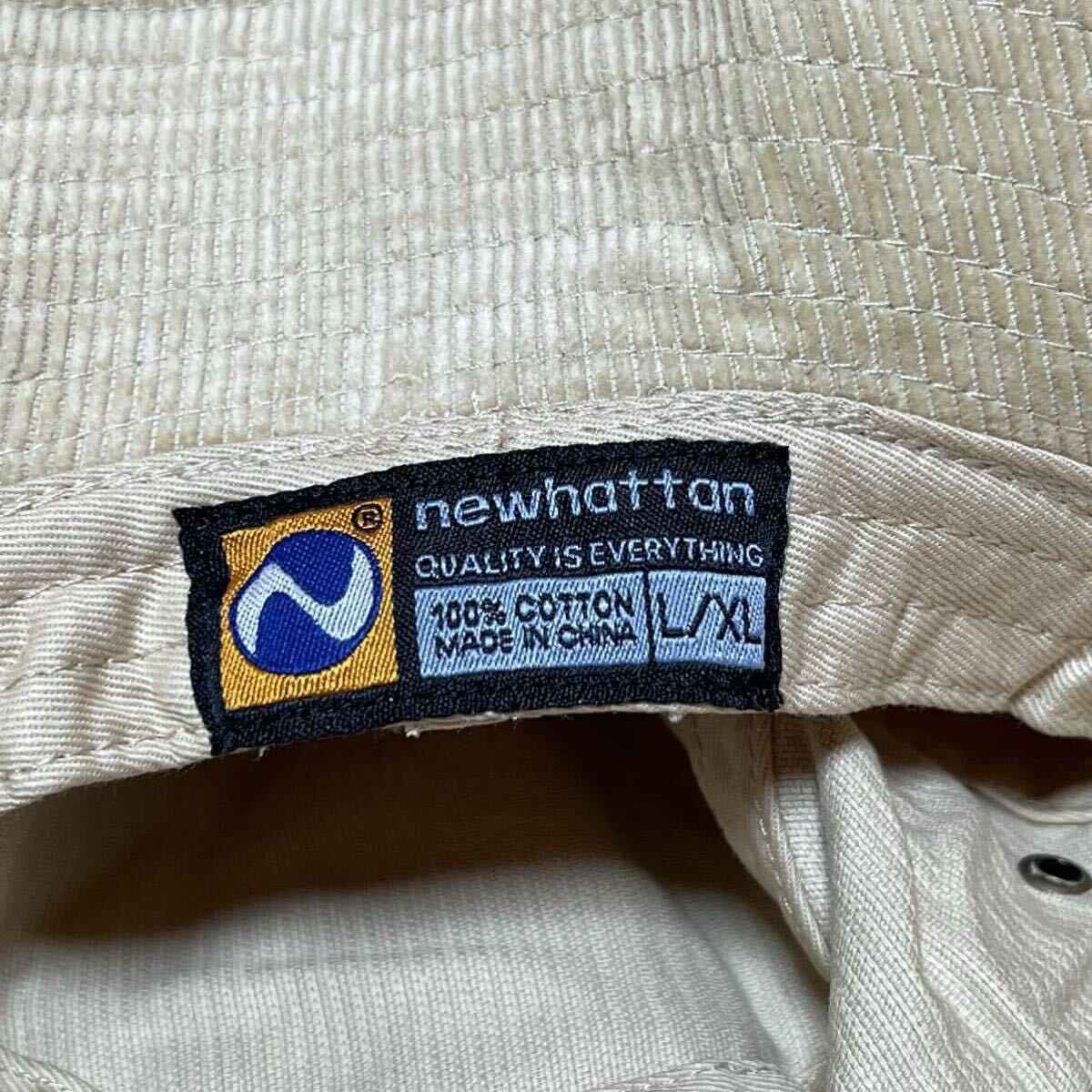 NEWHATTAN コーデュロイ ベージュ系サンド ハット L/XLサイズ バケットハット バケハ ニューハッタン 帽子_画像3