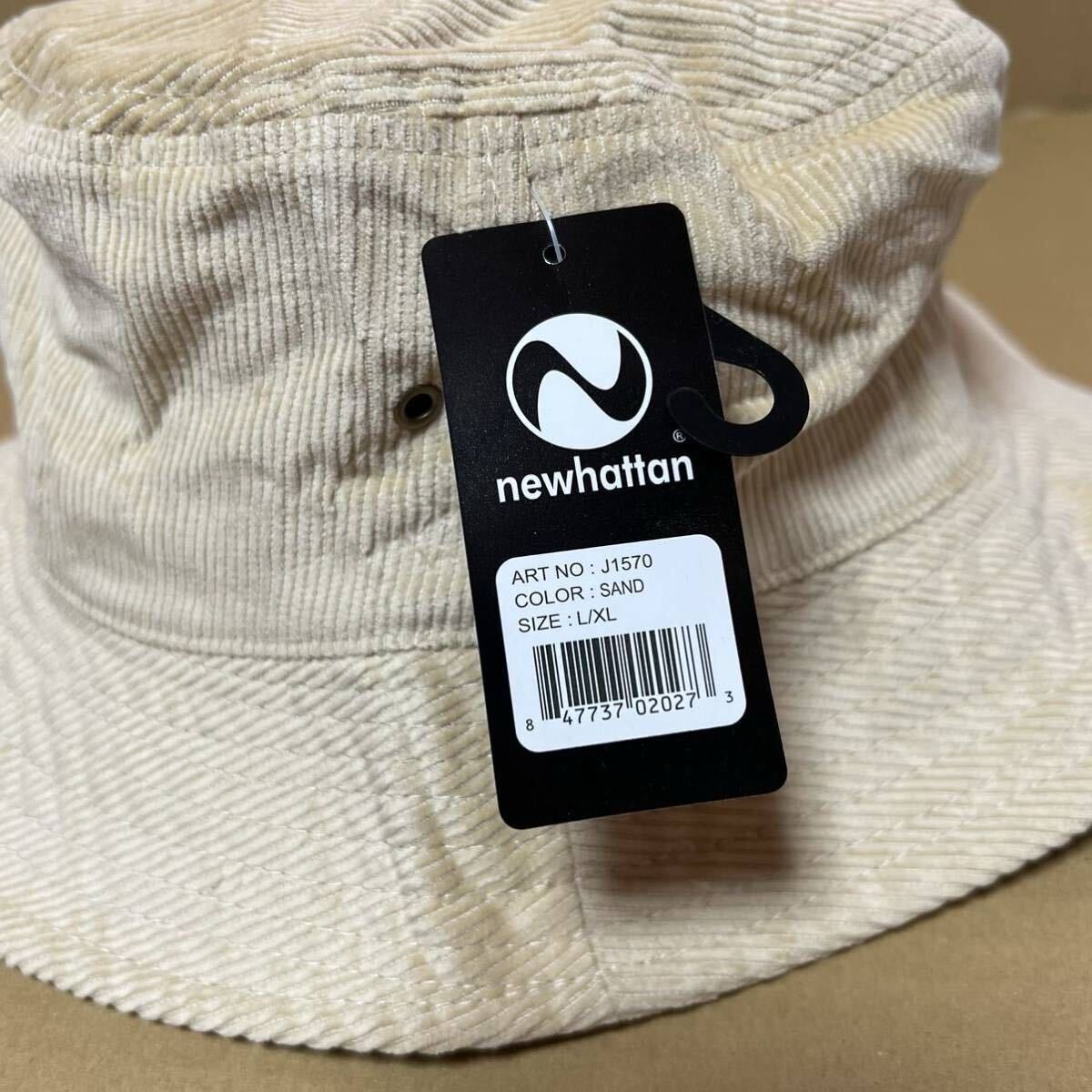 NEWHATTAN コーデュロイ ベージュ系サンド ハット L/XLサイズ バケットハット バケハ ニューハッタン 帽子_画像4