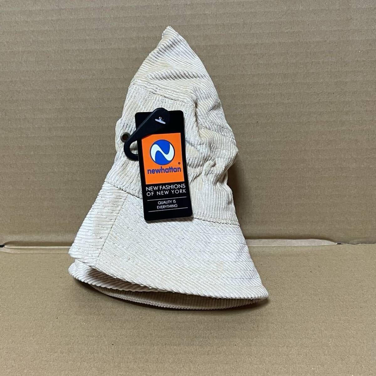 NEWHATTAN コーデュロイ ベージュ系サンド ハット L/XLサイズ バケットハット バケハ ニューハッタン 帽子_画像5