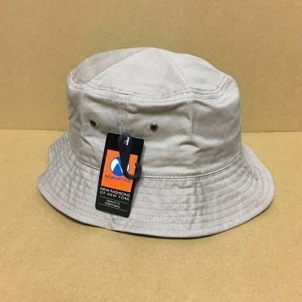 NEWHATTAN ツイルコットン カーキ L/XLサイズ バケットハット バケハ ニューハッタン 帽子 KHAKI ベージュに近い色☆