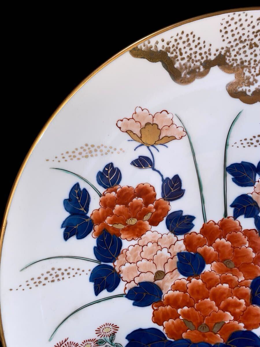 有田焼 哲山 色絵 金彩 牡丹 御所車紋 飾皿 大皿 約37cm(色絵 有田焼 哲山 色絵 金彩 牡丹 御所車紋 飾皿 大皿 約37cm(色絵