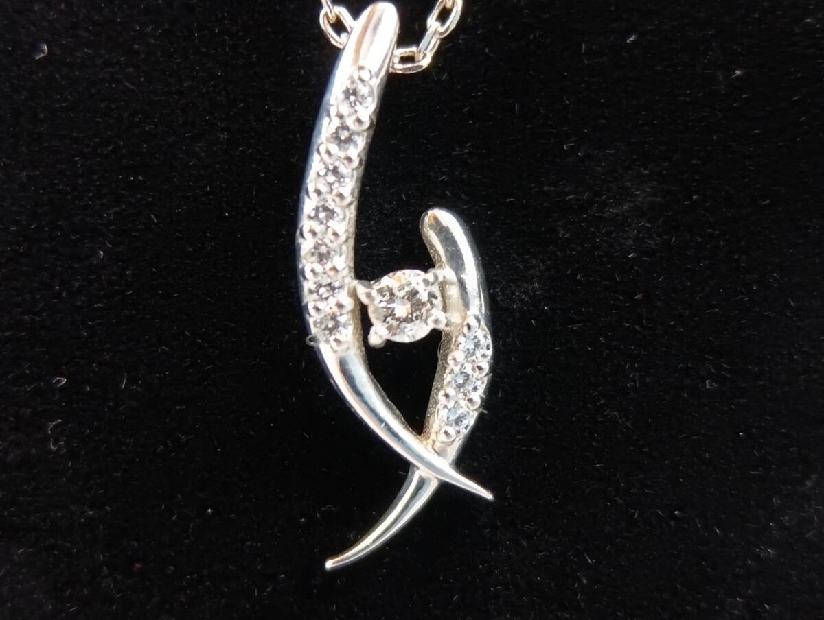 金獅子オリジナルジュエリー　ネックレス　トップpt100　チェーンSV　ダイヤ0.1ｃｔ・ＣＺ_画像2