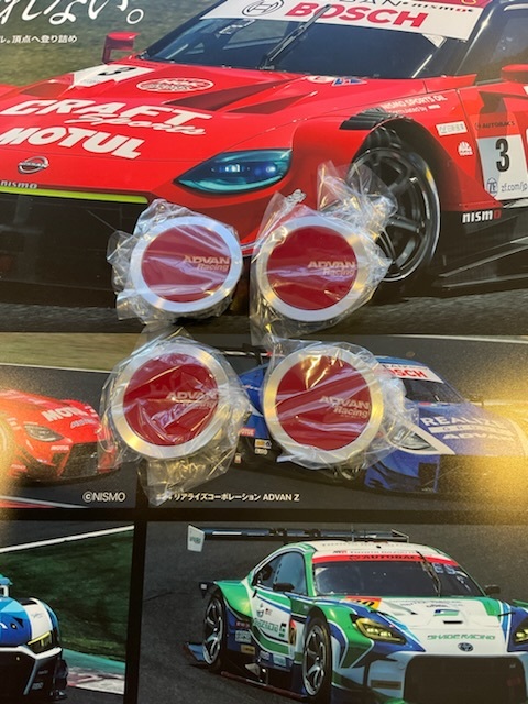 【納期要確認】ADVAN Racing センターキャップ FULL FLAT キャンデーレッド 直径:63ミリ 4個セットの画像2