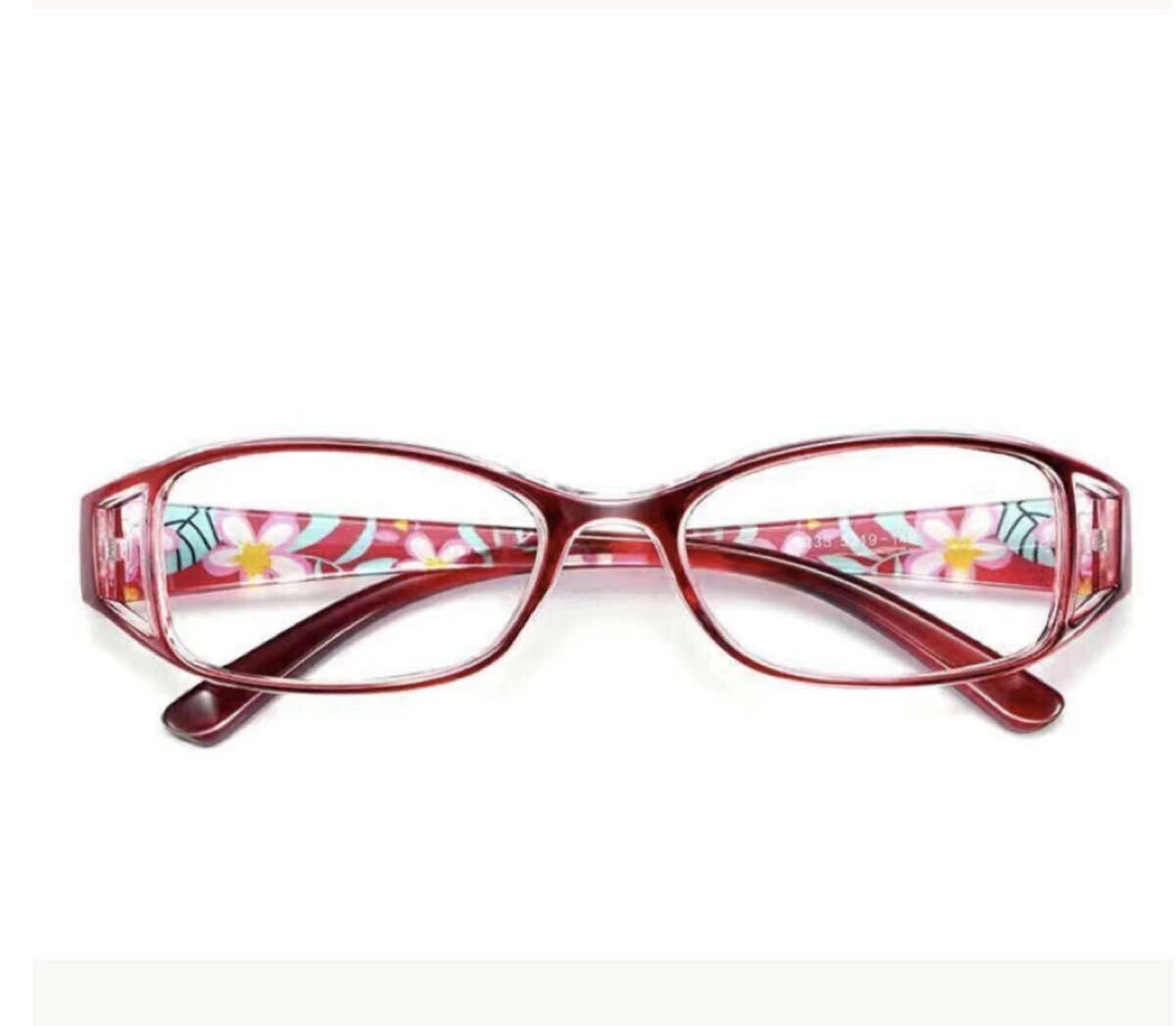 ＋3.5 折りたたみ花柄 老眼鏡リーディンググラス ブルーライトカット シニアグラス 軽量　メガネ ワイン