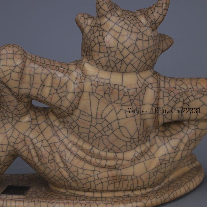 哥窯金糸鉄線神獣熊尊  置物  工芸品  美術品 哥窯金糸鉄線神獣熊尊 置物 工芸品 美術品 Vintage Japanese Folk