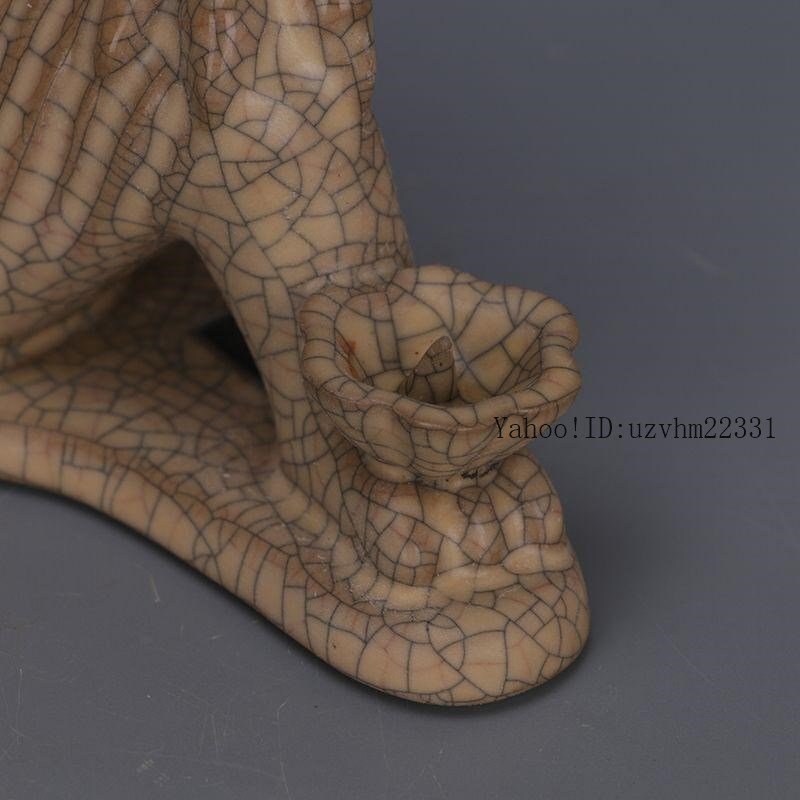 哥窯金糸鉄線神獣熊尊 置物 工芸品 美術品