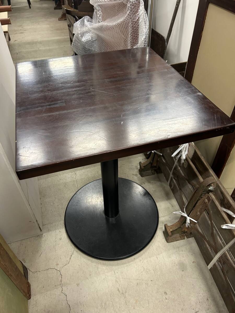 中古 カフェテーブル 丸ベース 鉄脚