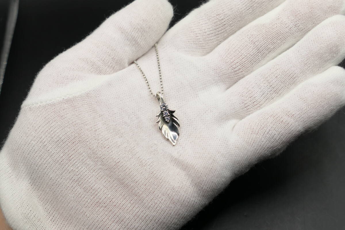 美品　KONRON　コンロン　フェザー　ネックレス　ペンダント　ジルコニア_画像4