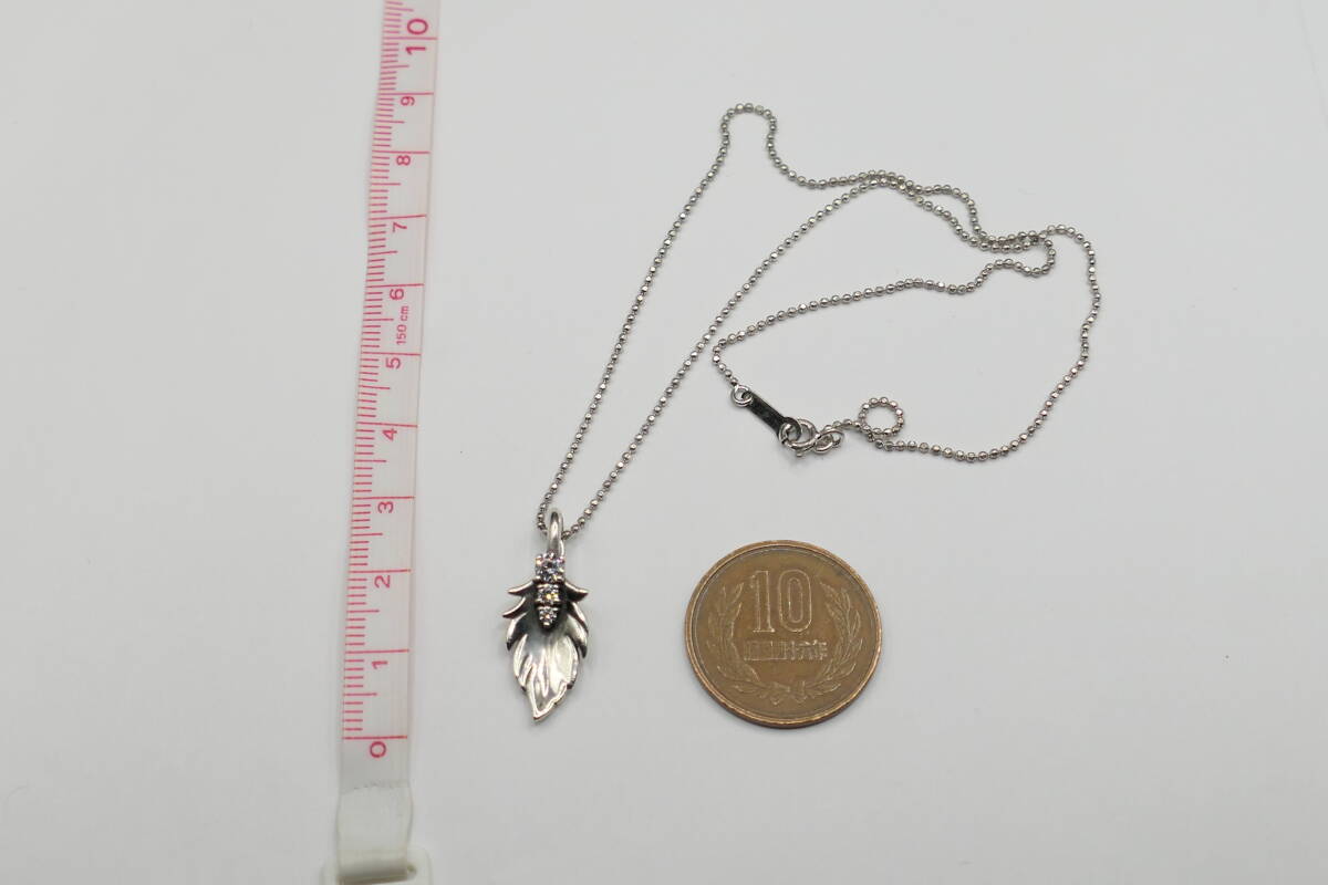 美品　KONRON　コンロン　フェザー　ネックレス　ペンダント　ジルコニア_画像9