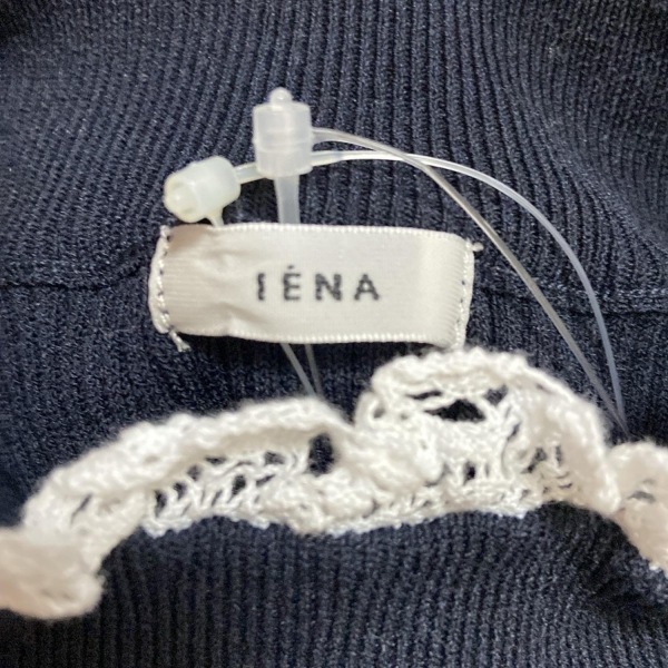 イエナ IENA 長(zhǎng)袖セーター/ニット サイズF - ダークネイビー×白 レディース その他 襟/レース 美品 トップス