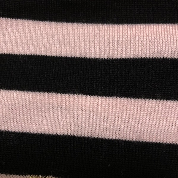 ソニアリキエル SONIARYKIEL 半袖セーター/ニット サイズ40 M - 黒×ピンク レディース Vネック/ボーダー トップス