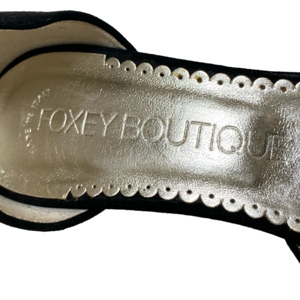 フォクシー FOXEY パンプス 37 - 黒 レディース オープントゥ 靴