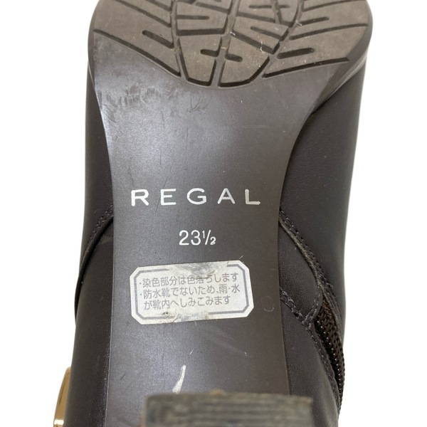 リーガル REGAL ショートブーツ 23 1/2 - レザー 黒 レディース 靴