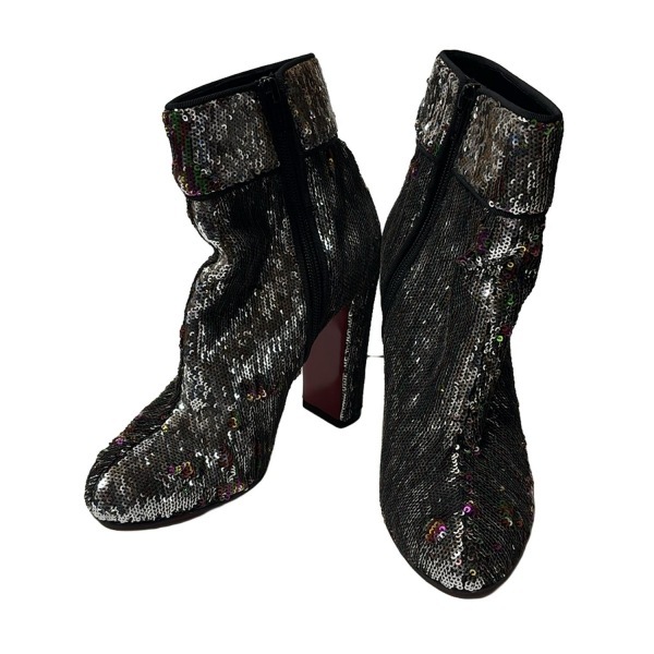 クリスチャンルブタン CHRISTIAN LOUBOUTIN ショートブーツ 36 - シルバー×マルチ レディース アウトソール張?zhí)鏈g 靴