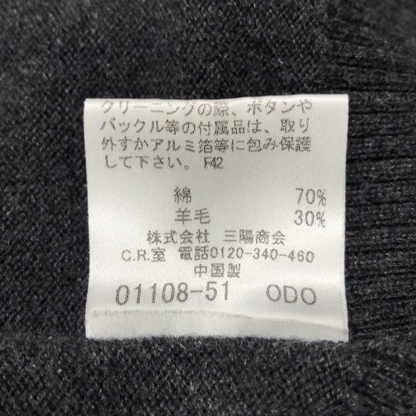 !_ Burberry Black Label Burberry Black Label свитер с длинным рукавом / вязаный размер 3 L - темно-серый мужской вышивка tops 