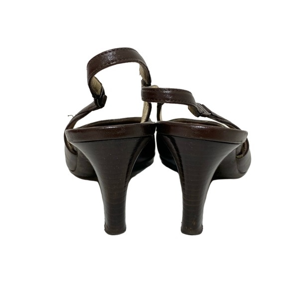 サルバトーレフェラガモ FERRAGAMO/SalvatoreFerragamo サンダル 5 1/2C - レザー ダークブラウン レディース ヴァラ 靴