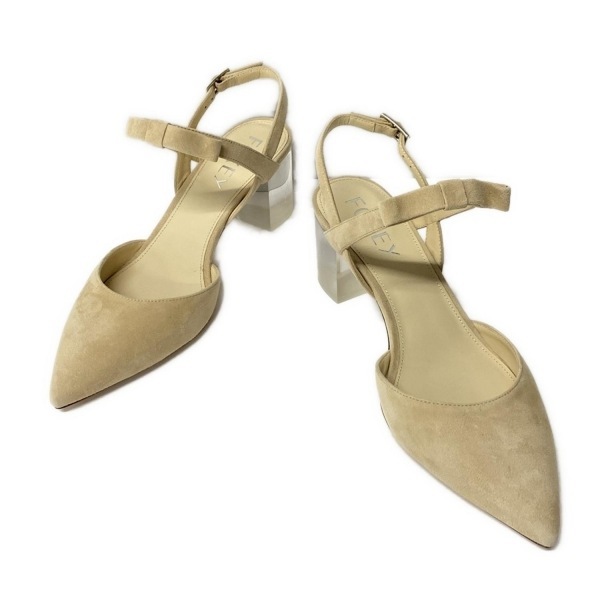 フォクシー FOXEY サンダル 37 - ベージュ レディース 靴