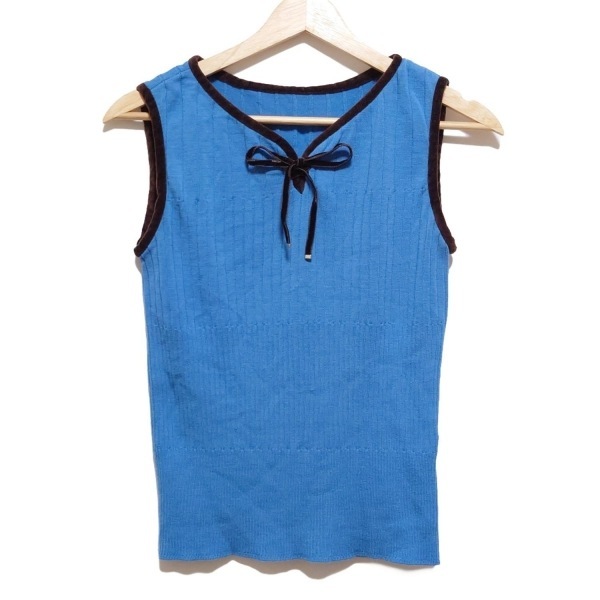 クレージュ COURREGES アンサンブル - ブルーグレー×ダークブラウン レディース 美品 トップス