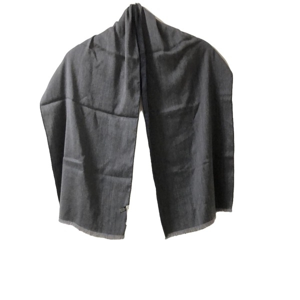 ジョルジオアルマーニ GIORGIOARMANI ストール(ショール) - ウール ダークグレー×黒 マフラー