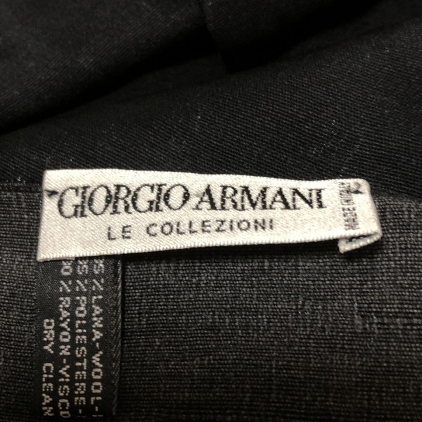 ジョルジオアルマーニ GIORGIOARMANI ストール(ショール) - ウール ダークグレー×黒 マフラー