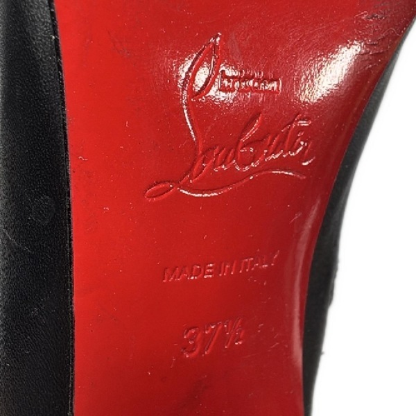 クリスチャンルブタン CHRISTIAN LOUBOUTIN ショートブーツ 37 1/2 - レザー 黒 レディース スタッズ 靴