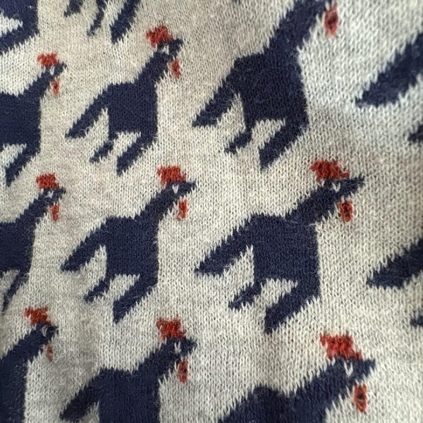 メルシーボークー mercibeaucoup 長袖セーター/ニット サイズF - ダークネイビー×ライトグレー×レッド 美品 トップス_画像6