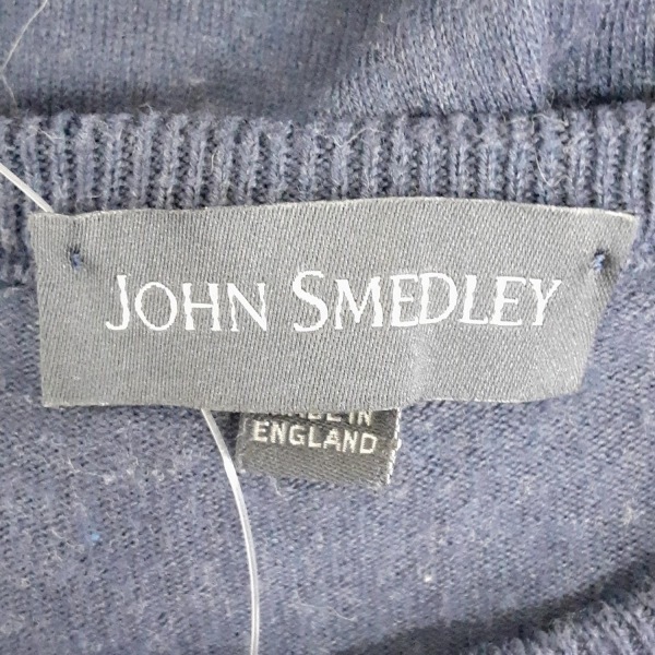 ジョンスメドレー JOHN SMEDLEY 長袖セーター/ニット サイズS - ネイビー メンズ クルーネック 美品 トップス