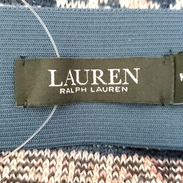 ラルフローレン RalphLauren ロングスカート サイズM - ピンク×ダークネイビー×白 レディース ニット/ウエストゴム 美品 ボトムス